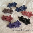 thumbnail image 5 of Xinwanna Girl Hair Clip Flower Decor Solid Color Elastic Spring Fix Tightly Anti-slip Hair Decoration Frosted Pointed Sticks Lady Hairpin Hair Accessory (Navy Blue), 5 of 13
