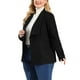 thumbnail image 2 of Women's Plus Size Jacket Drop Shoulder Moto Stretch Long Sleeves Drape Suede Cardigans Black 3X, 2 of 7
