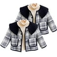 thumbnail image 3 of KYAIGUO Toddler Girls Fall Winter Coats Jacket 1-8 Years Girls Lapel Plaid Outwear Warm Cotton Puffer Cardigan Jacket for Kids, 3 of 9