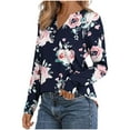thumbnail image 5 of Qepwscx Womens Shirts Long Sleeve V Neck Tops Casual Basic Tees Dressy 2025 Fall Graphic Tshirts for Women Tunic Tops Floral Print T-Shirt Casual Blouses Dressy Ladies Tops Trendy Clothes S-XXXL, 5 of 6