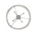 thumbnail image 2 of Vivio Lighting Ravenna 20 in Modern Dimmable 4-Light Brushed Nickle Dining Room Flush Mount Lights with Shades, 2 of 5