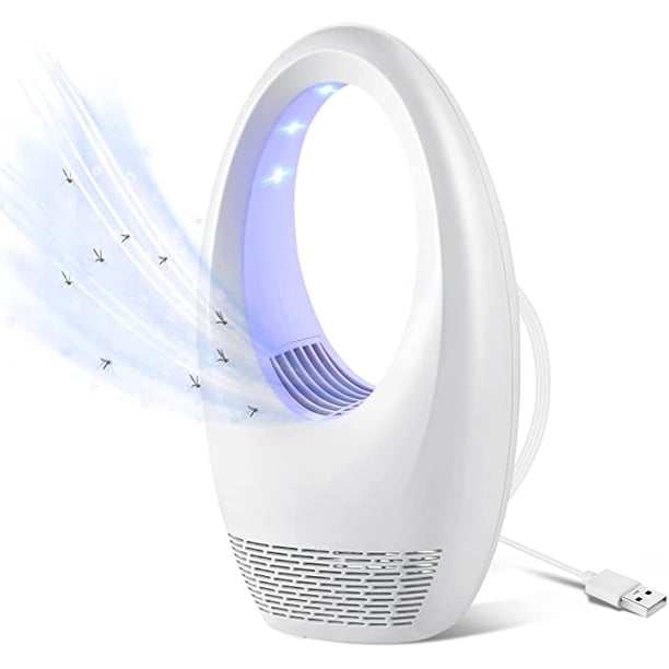 Lámpara antimosquitos, trampa para mosquitos para uso en interiores: luz ultravioleta de 365 nm, sin descarga eléctrica, sin zapper, no tóxica, segura para niños.