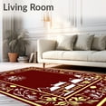 thumbnail image 2 of ODIKA 8'x10' Machine Washable Non-Slip Area Rug, Enchanted Snowy Village Seasonal Hearth Decorative Emblem High Traffic Rug, Red, 610320, 2 of 7