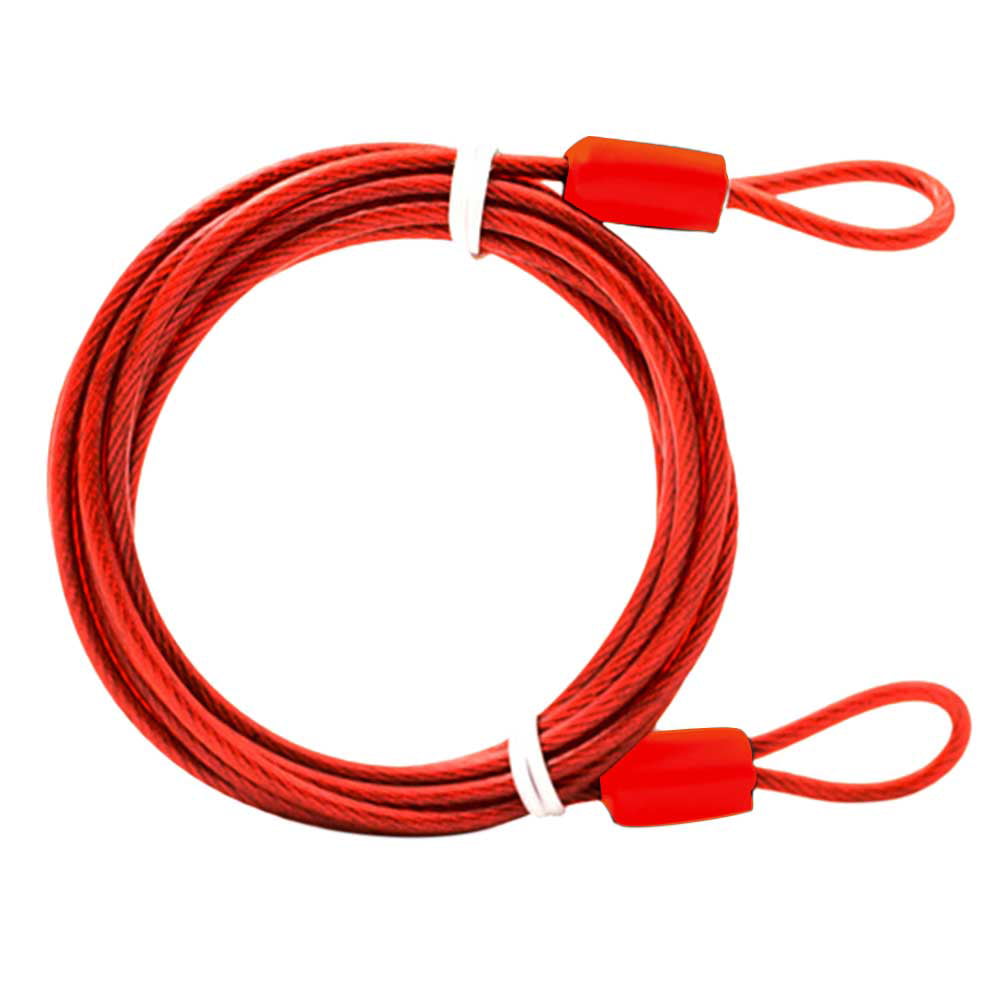 2m Portable Security Double loop cable strong braided Steel bike Wire Chain Lock 