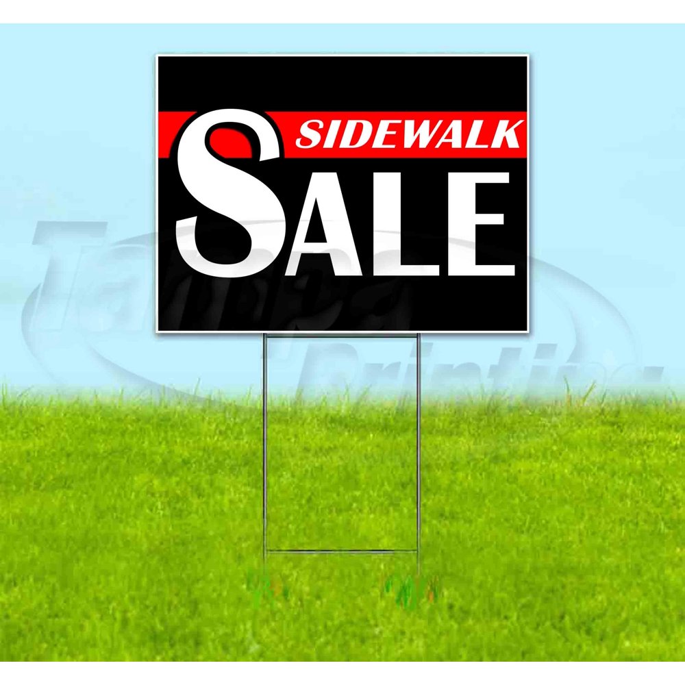 Sidewalk Sale (18" X 24") Yard Sign, Includes Metal Step Stake