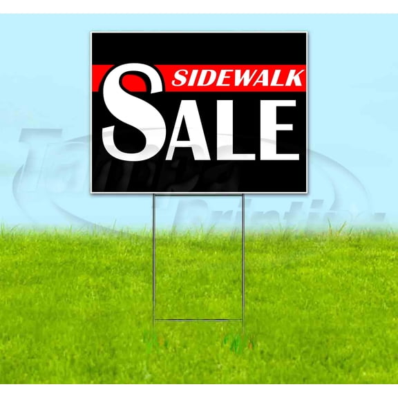 Sidewalk Sale (18" x 24") Yard Sign, Includes Metal Step Stake