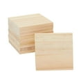 thumbnail image 2 of BLESIYA 10 Pieces Wood Squares Cutouts Plaques Versatile Wood Sign Blank Wood Slices, 2 of 8