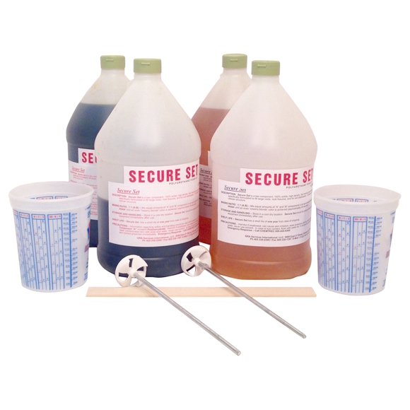 Secure Set - 15 Post Kit - Commercial Grade -3 Gallons. Fast Secure & Safe Concrete Alternative for Easy Fence Post Installation.