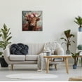 thumbnail image 3 of Stupell Industries Detailed Floral Highland Cow Animals Painting Wrapped Canvas Canvas Art Print Wall Art, 24 x 24, 3 of 8