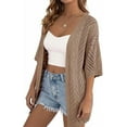 thumbnail image 4 of PRETTYGARDEN Summer Cardigan Sweaters for Women Lightweight Short Sleeve Knit Coverup Spring Beach Vacation Clothes, 4 of 10