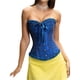 thumbnail image 2 of Tops de Corsé para Mujer, Lencería Moldeadora con Bustier, Body Push Up con Cintura de Encaje Azul Profundo 4XL, 2 of 10