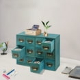 thumbnail image 4 of Blue 12 Drawers Apothecary Cabinet with Handles,Desktop Library Card Catalog Cabinet,Herb Storage Box for Family, Friends, 4 of 23