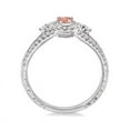 thumbnail image 2 of 1.50 Carat Round Morganite and Diamond Engagement Ring for Women in 14k White Gold morganite and diamond engagement ring, 2 of 3