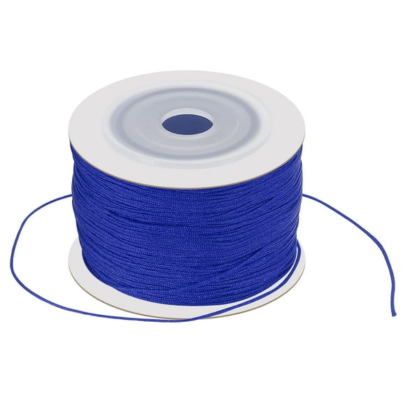 Uxcell 0.6 mm x 142 Yard Nylon Satin Cord 0.6 mm Beading String Braided Rope, Sapphire Blue