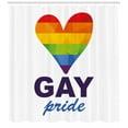 thumbnail image 3 of Ambesonne Rainbow Shower Curtain, Gay Culture Heart, 69"Wx70"L, Multicolor, 3 of 3