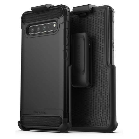 Encased Galaxy S10 5G Belt Clip Holster Case (2019 Scorpio Armor) Protective Tough Grip Cover with Holder for Samsung S10 5G - Black