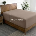 thumbnail image 3 of (4 pack) Bare Home Fitted Sheet - 24" Extra Deep Pocket - Premium 1800 Collection - Twin-XL, Taupe, 3 of 8