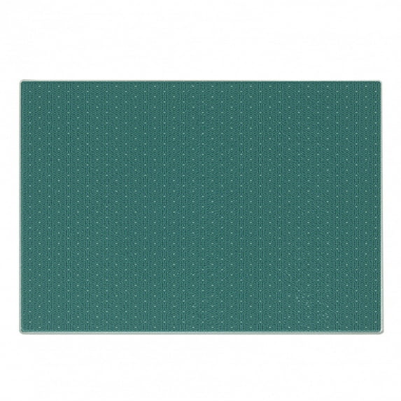 Geometric Cutting Board, Eastern Style Interlaced Moroccan Style Ornament Image, Decorative Tempered Glass Cutting and Serving Board, Small Size, Night Blue Sea Green, by Ambesonne