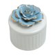 thumbnail image 2 of Caja organizadora de joyas de cerámica | Tarro de almacenamiento pintado a mano | 8x8x8cm | Azul, Rosa, Blanco, Naranja | Decoración de estrellas de mar y velero | Candelabro para el hogar | Adorno, 2 of 6