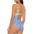 thumbnail image 3 of No Boundaries Juniors' Rebel Flower Strappy Front One-Piece Swimsuit, 3 of 3