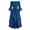 Blue, variant on FASHOFT Gothic Punk Dress for Women Halloween Cold Shoulder Butterfly Sleeve Christmas Cosplay Party Dress L