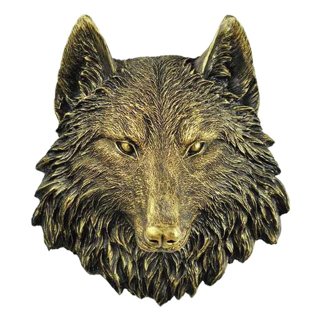 Busto de cabeza de animal para montar en la pared, escultura grande, decoración de pared con cabeza de animal, taxidermia Lobo