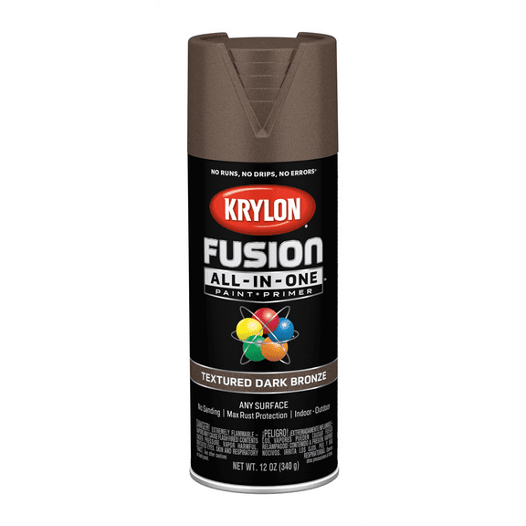 Krylon Fusion All-In-One Textured, Dark Bronze, 12 oz.