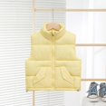 thumbnail image 2 of Coerni Toddler Baby Girls Puffer Vest Stand Collar Zip‑Up Quilted Gilet Sleeveless Thick Outerwear Kids Windproof Warm Fall Winter Clothes, 2 of 4