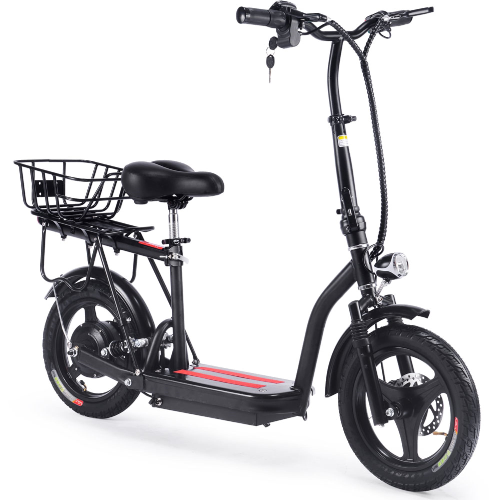 Qaba Electric Adjustable Folding Seated E-Scooter Battery Powered Motorized Bike Red