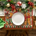 thumbnail image 3 of mubwai Wood Gingerbread Candy Cane Christmas Placemats for Dining Table, 12 x 18 Inch Seasonal Winter Washable Table Mats Set of 4, 3 of 6
