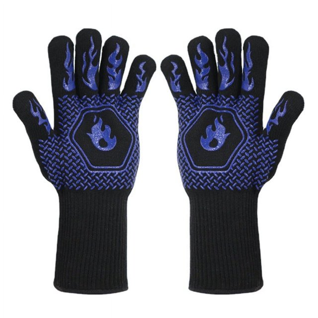 Guantes para horno 932f guantes resistentes al calor, guantes para parrilla resistentes a cortes, guantes de silicona antideslizantes para barbacoa, guantes de cocina seguros para cocinar