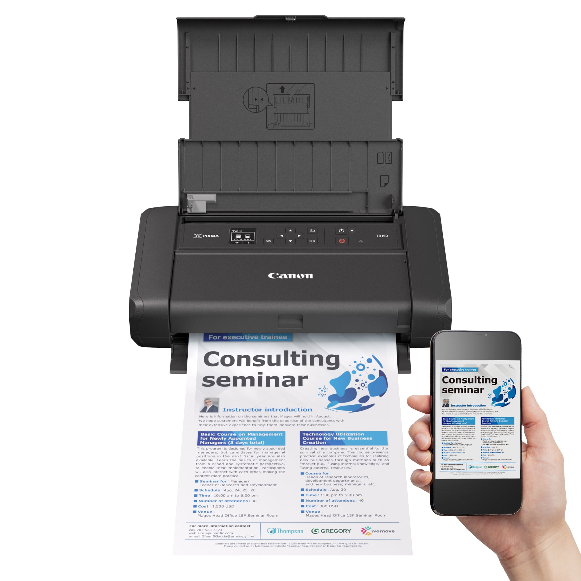 Canon PIXUS TR150 ポータブルプリンター PIXMA TR150 Small, Compact & Portable Wireless Printer - Walmart.com