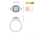 thumbnail image 4 of Angara Natural 0.88 Ct. Aquamarine with Blue Sapphire Halo Ring in 14K White Gold for Women (Ring Size: 5.5), 4 of 9