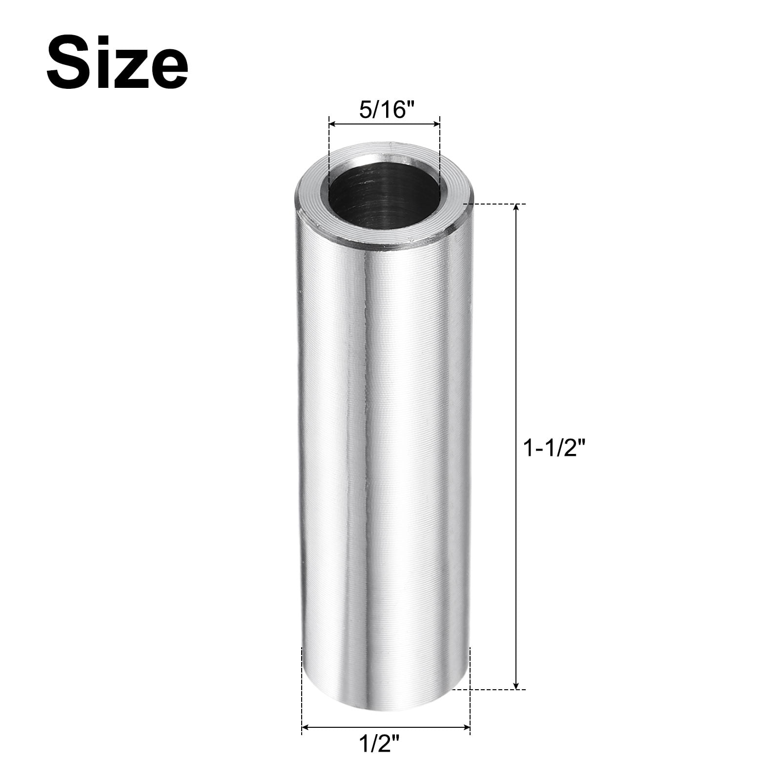 25 Packs Stainless Steel Spacer 5/16" Bore x 1/2" OD x 1-1/2" Length