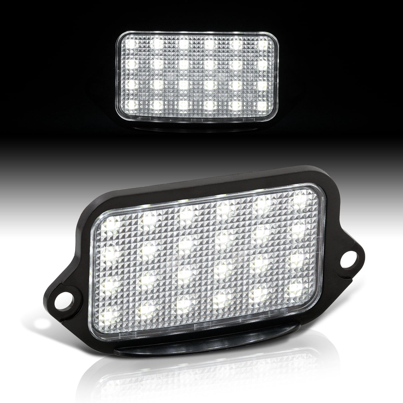 AJP Distributors Clear Lens Bright White SMD LED Rear Bumper License Plate Light Tag Lamp Bulb Assembly Upgrade Compatible/Replacement For Ford Mustang S197 GT 2005 2006 2007 2008 2009 05 06 07 08 09