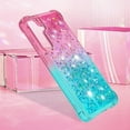 thumbnail image 5 of Compatible with Samsung Galaxy S24 Plus Cute Case Glitter Gradient Quicksand Case Luxury Bling Sparkle Colorful Phone Cover Women Girls Girly Slim Soft TPU Liquid Case, Pink Green, 5 of 7