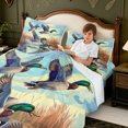 thumbnail image 3 of Manfei Flying Mallard Duck Bed Sheets,Farmhouse Bird Full Size Sheets,4 Pieces,1 Flat Sheet,1 Fitted Sheet and 2 Pillowcases, 3 of 6