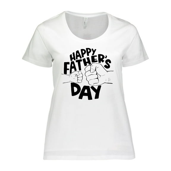 Inktastic Happy Father's Day Parent-Child Fist Bump Women's Plus Size T-Shirt