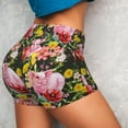 thumbnail image 3 of Picia Cute Pigs Sunflower Printed Workout Shorts for Women Seamless Scrunch Butt Lifting High Waisted Yoga Gym Booty Running Moisture-wicking Short Pants-Small, 3 of 9