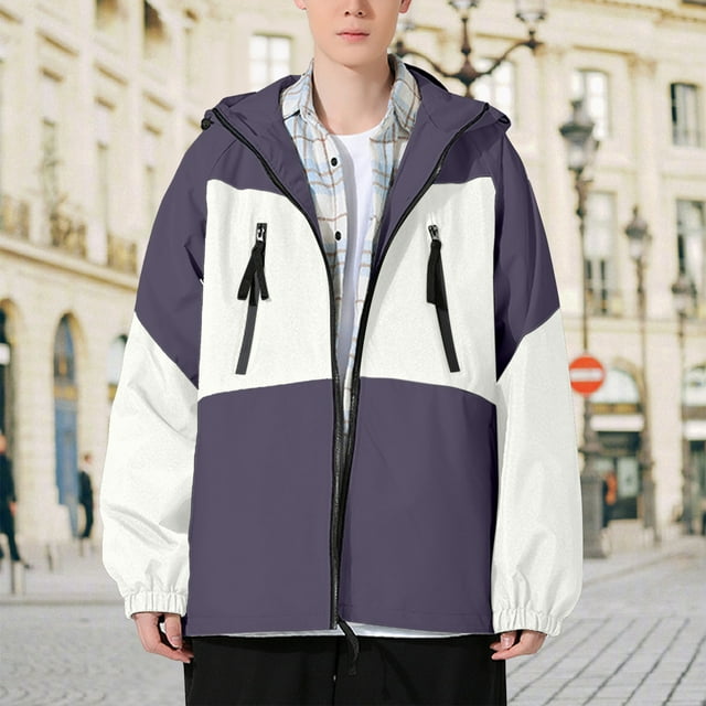 pstuiky Camisas de manga larga de invierno para hombre, Chaqueta informal de hombre de color liso con capucha, manga larga y bolsillo con cremallera, estilo stormtrooper camisetas de hombre xl