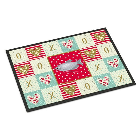 Carolines Treasures CK5489MAT Moonlight Gourami Love Door Mat Indoor Rug or Outdoor Welcome Mat 18x27 Doormat 27"L x