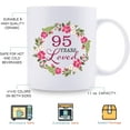 thumbnail image 5 of 95th Birthday Gifts for Women - 95 Years Loved with A Garland Birthday Mug - 95 Year Old Present Ideas for Grandma, Mom, Daughter, Sister, Wife, Friend, Cousin, Aunt, Coworker - 11 oz Coffee Mug, 5 of 6