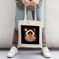 thumbnail image 2 of Geometric Canvas Tote Bag with Celestial Design - Stylish Diamond Sun & Moon Perfect for Shopping Travel & Parties, 2 of 4