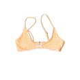 thumbnail image 2 of Ragstock Orange Gingham Lace Trim Bikini Top, 2 of 4