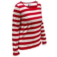 thumbnail image 4 of Couver Women’s Halloween Cosplay Long Sleeve Striped Shirt, Red and White Pirate, 2XL, 4 of 9