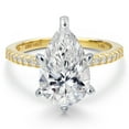 thumbnail image 2 of Gem Stone King 5.16 Cttw IGI Certified Lab Grown Diamond in 14K Two-Tone Gold Engagement Ring for Women | Pear Shape Center Diamond 5.00 Ct | D-E Color | VS1-VS2 Clarity | Size 9, 2 of 6