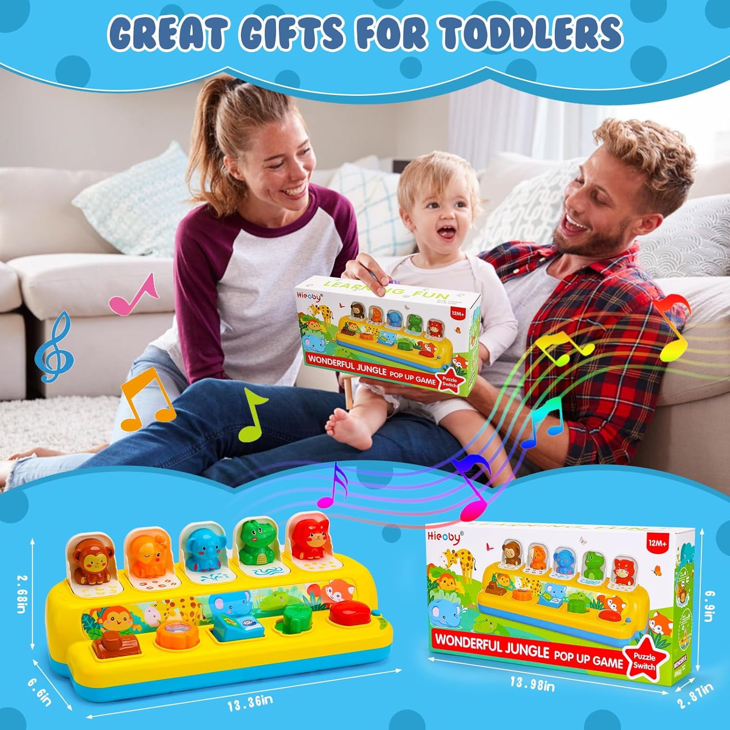 Sensory Toys for 1 Year Old, Educational Learning Toys for Toddlers 1 Years Christmas Birthday Gifts