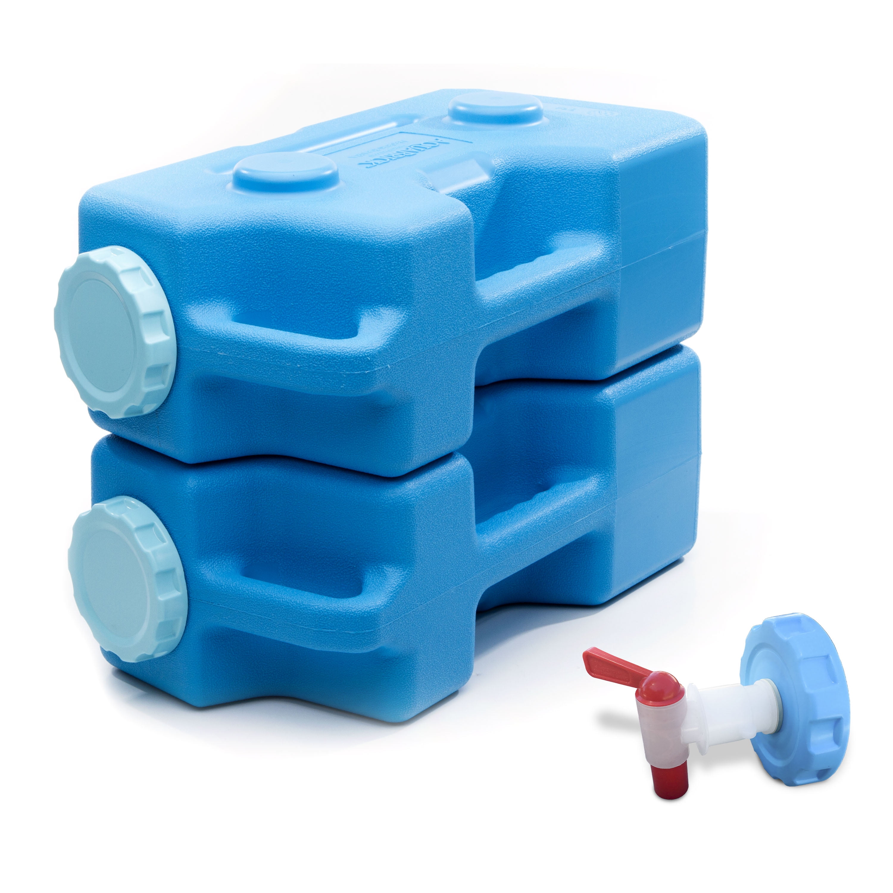 Sagan Life AquaBrick Storage Containers w Ventless Spigot Cap, Portable Stackable Water Storage
