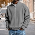 thumbnail image 2 of Fgnfyis Jacket for Men Casual Lightweight Textured Stand Collar Zippered Outerwear for Daily Streetwear and Stylish Winter Coats for Men Grey XXXXXL, 2 of 6