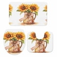 thumbnail image 2 of Summer Sunflowr Bathroom Rugs Set Vintage Garden Floral Yellow Plants Non Slip Absorbent Soft Bath Mats 3 Piece Set with Bathroom Rug, U-Shaped Floor Mat, Toilet Seat Cover Large Size, 2 of 9